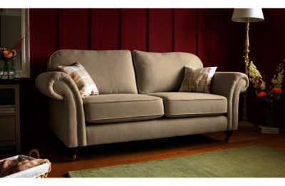 Heart of House Windsor High Back Large Fabric Sofa - Cream